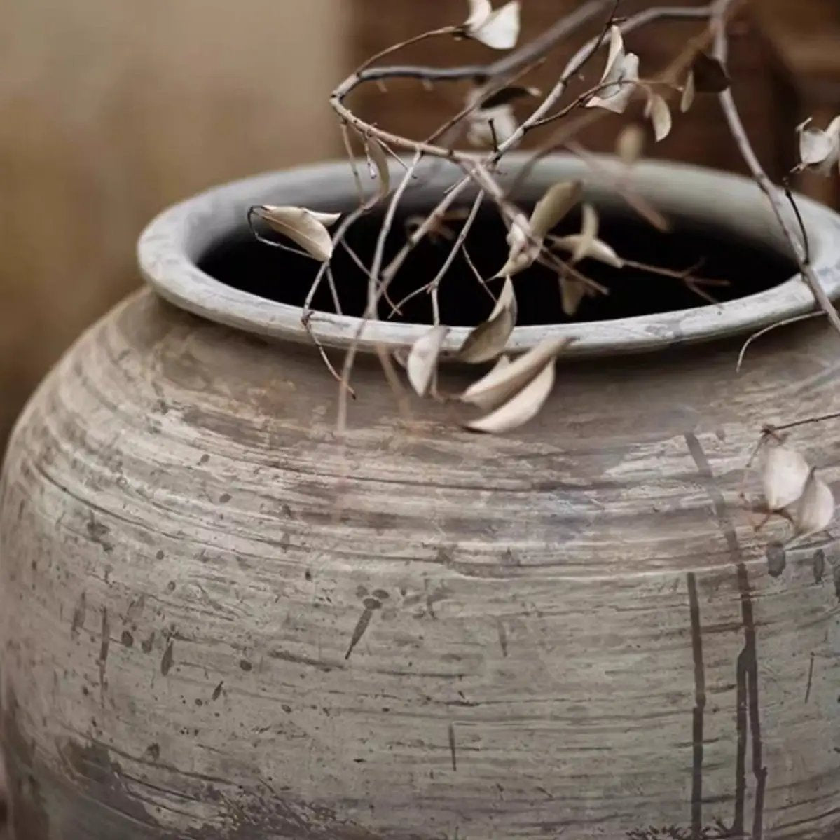 Large Antique Ceramic Pot by RusticReach
