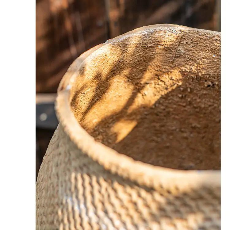 Large Basket Cement Pot Backyard Planter by RusticReach
