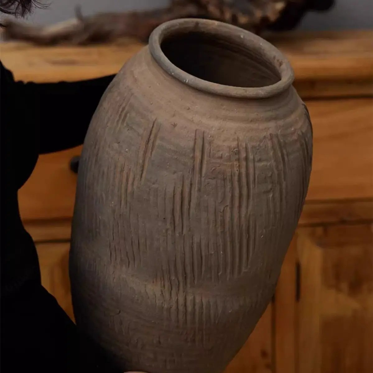 Large Floor-Standing Clay Pot by RusticReach