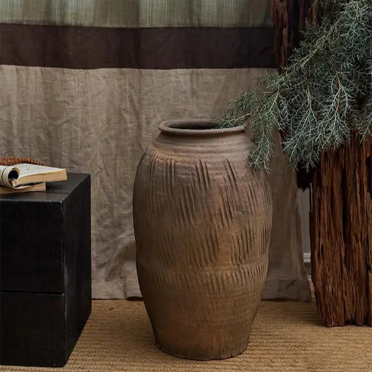 Large Floor-Standing Clay Pot by RusticReach