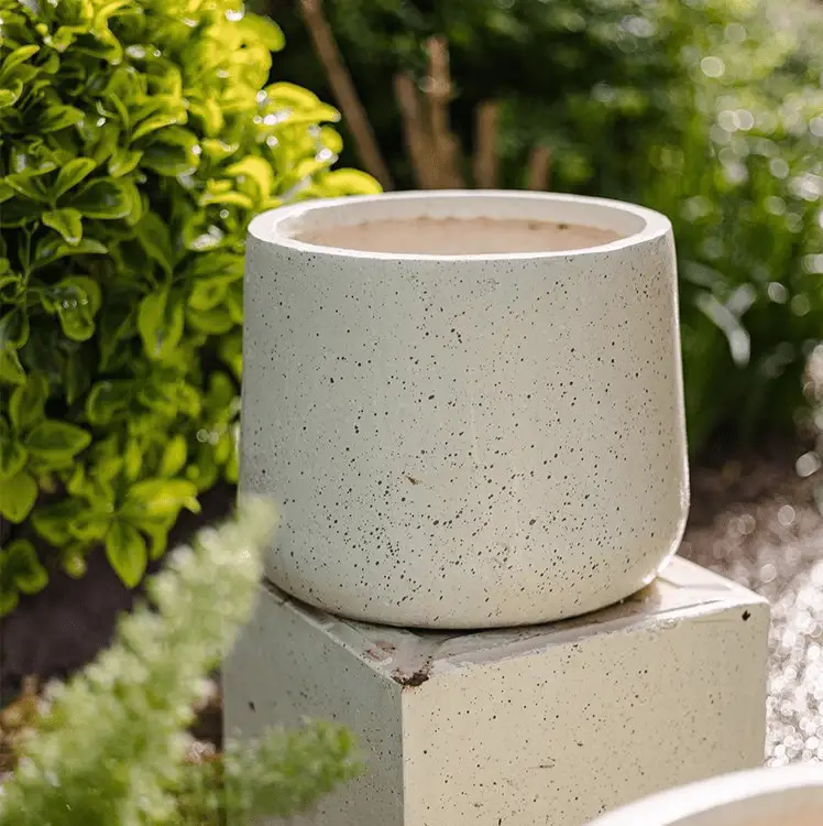 Modern White Planter Round by RusticReach