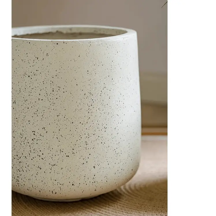 Modern White Planter Round by RusticReach