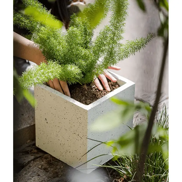 Modern White Planter Square by RusticReach
