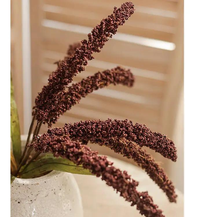 Artificial Millet Bundle in Dark Burgundy 19" Tall by RusticReach