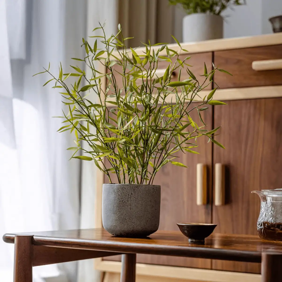 Realistic Mini Bamboo Leaf Potted Plant by RusticReach