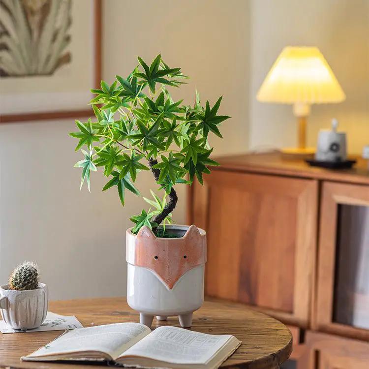 Mini Faux Potted Green Plant by RusticReach