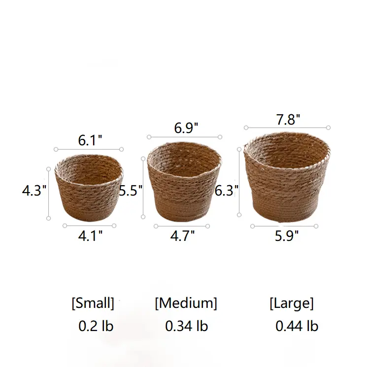 Natural Straw Desktop Flower Basket by RusticReach