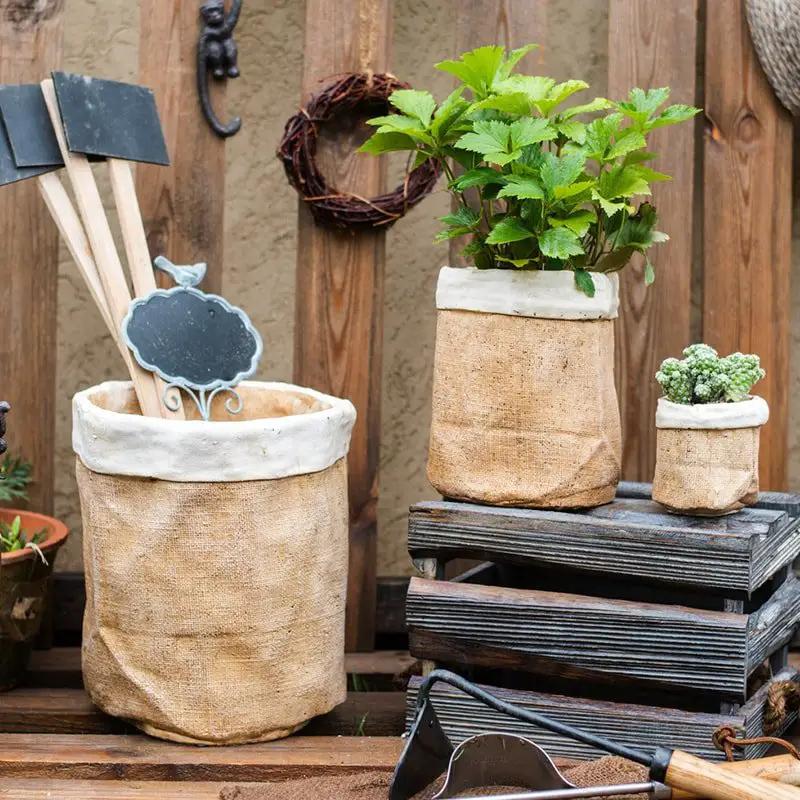 Paper Bag Style Concrete Garden Pot by RusticReach