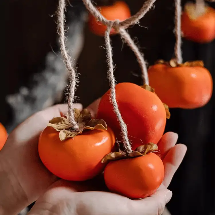 Artificial Persimmon Fruit String Decor 33.8" Long by RusticReach
