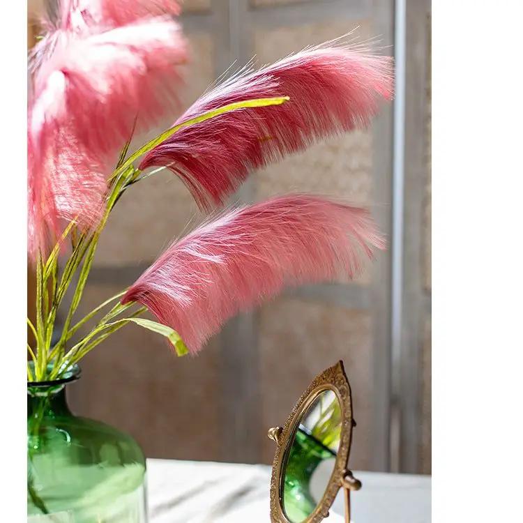 Faux Silk Artificial Pink Reed Grass Stem 45" Tall by RusticReach