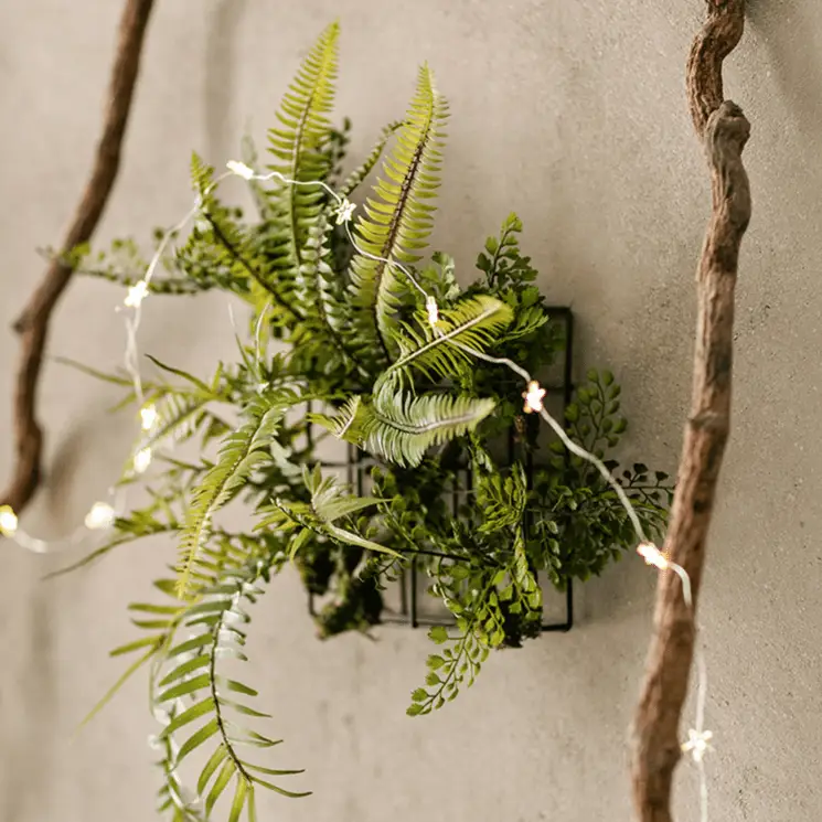 Artificial Faux Plant Metal Frame Wall Décor by RusticReach