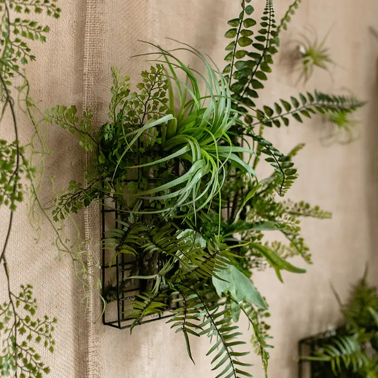 Artificial Faux Plant Metal Frame Wall Décor by RusticReach