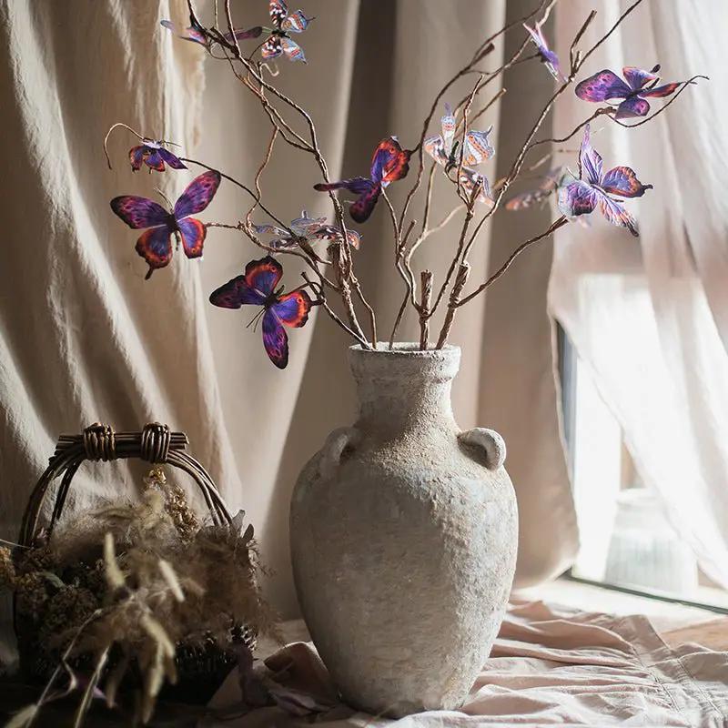 Pottery Stoneware Vase Zen Style Pottery for Dried Flowers by RusticReach