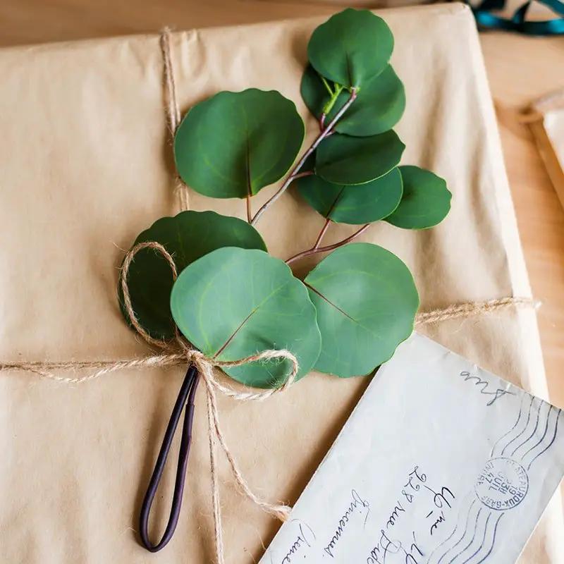 Artificial Faux Round Leaf Eucalyptus Bundle 16" Tall by RusticReach
