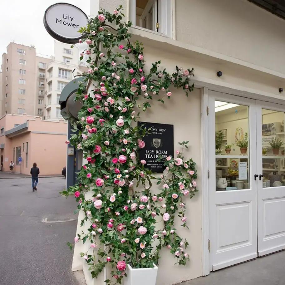 Pink Rose Flower Wall Climbing Flower Vines for Outdoor and Events by RusticReach