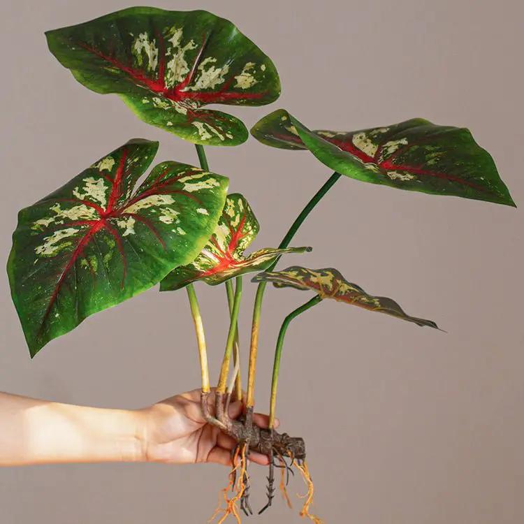 Faux Artificial Rooted Bunch Alocasia 19" Tall by RusticReach