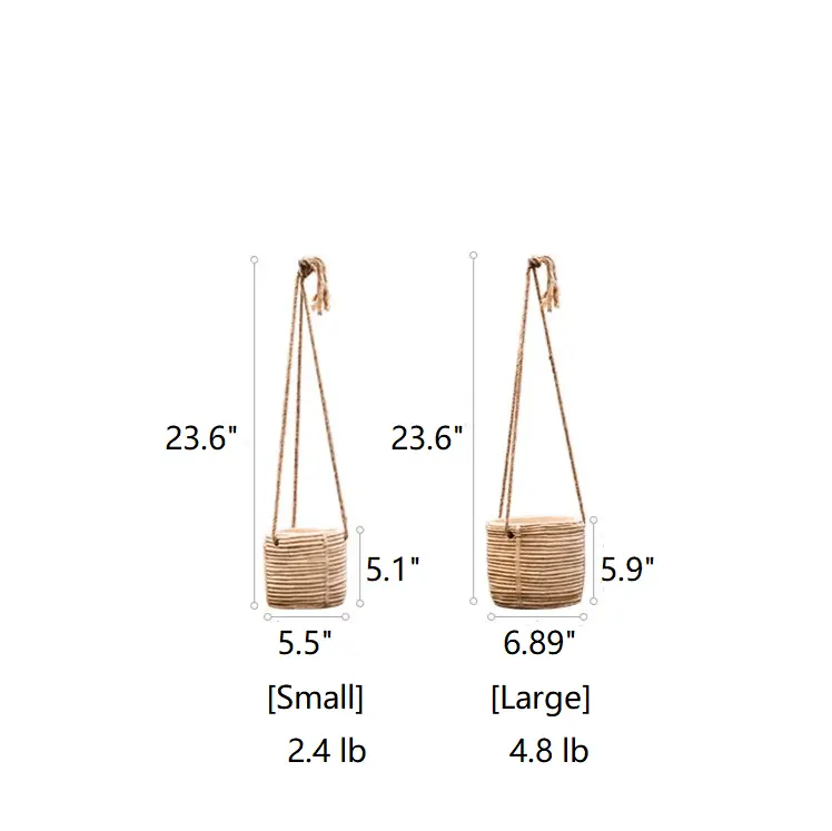 Faux Rattan Cement Hanging Planter by RusticReach