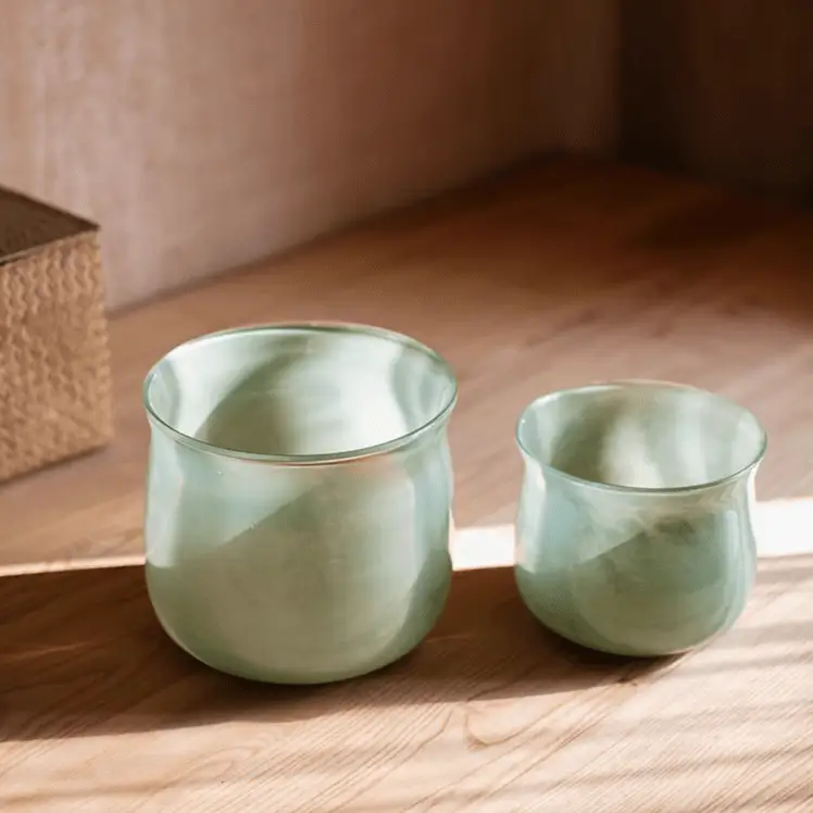 Ruhai Low Glass Vase by RusticReach
