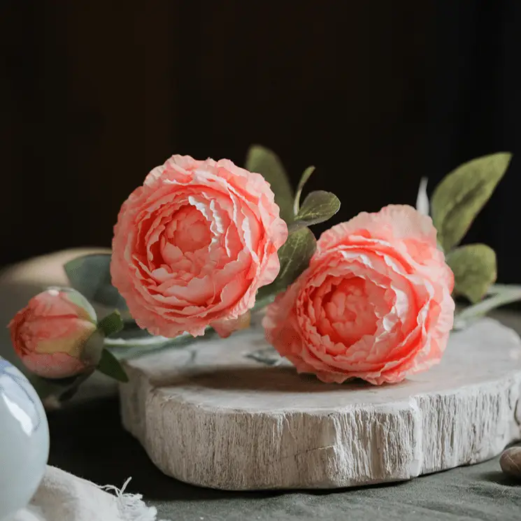 Faux Silk Peony Stem 27" Tall Artificial by RusticReach