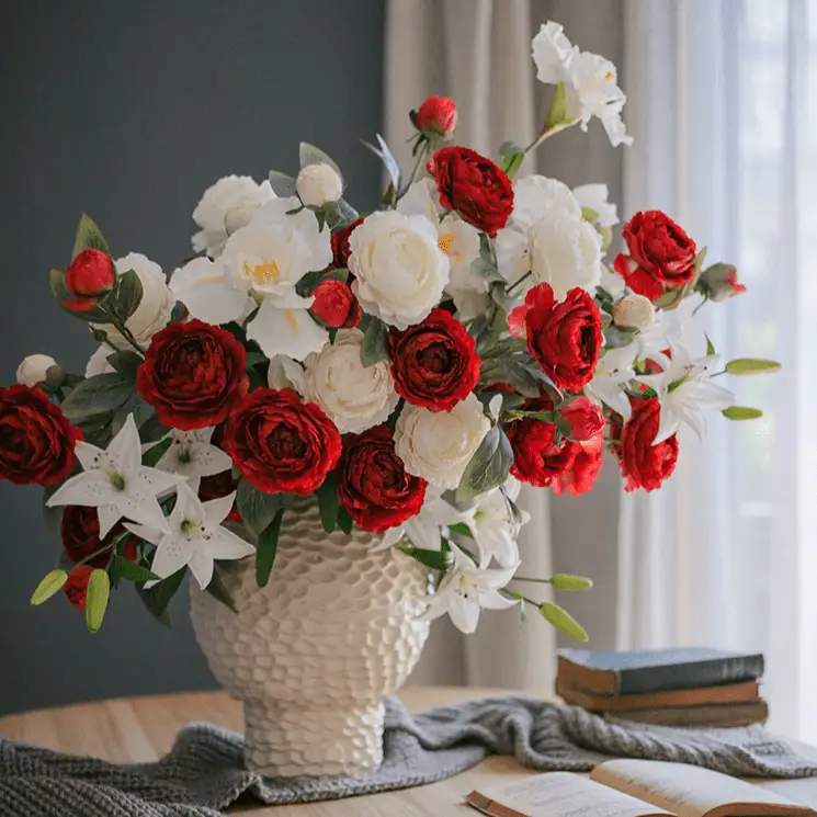 Faux Silk Peony Stem 27" Tall Artificial by RusticReach