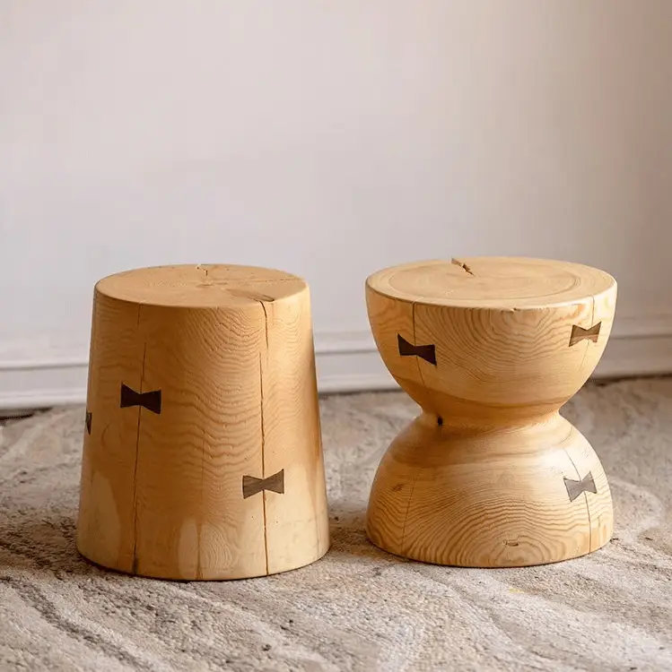 Solid Wood Natural End Table by RusticReach