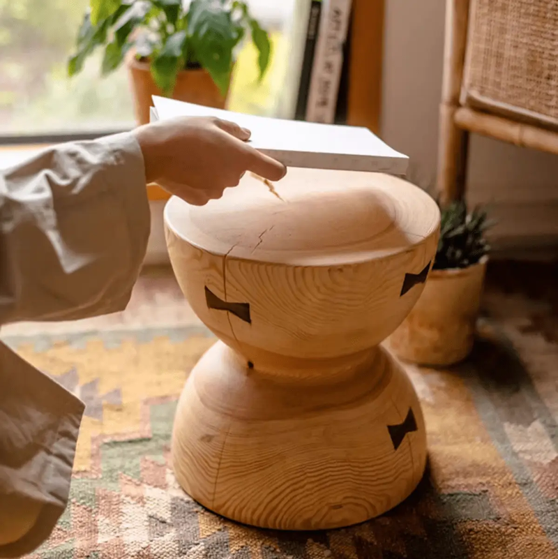Solid Wood Natural End Table by RusticReach