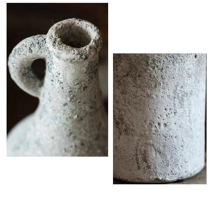 Small Opening Rough Textured Dried Flower Vase by RusticReach