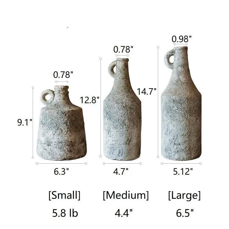 Small Opening Rough Textured Dried Flower Vase by RusticReach