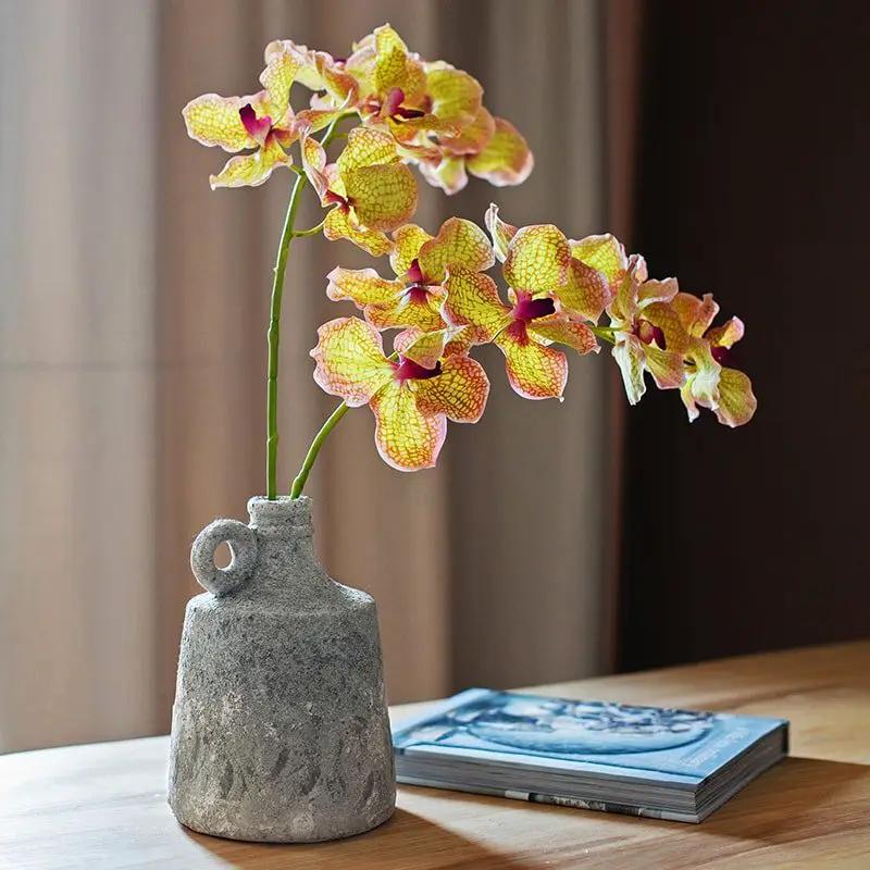 Small Opening Rough Textured Dried Flower Vase by RusticReach