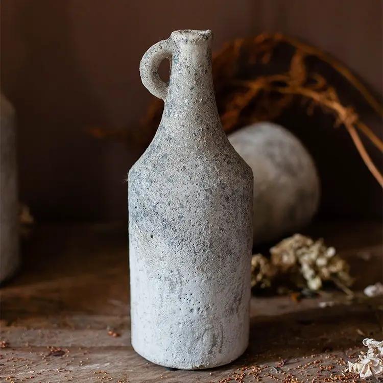Small Opening Rough Textured Dried Flower Vase by RusticReach