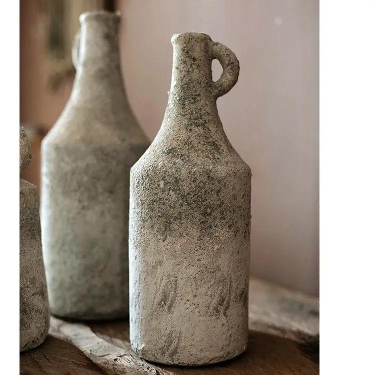Small Opening Rough Textured Dried Flower Vase by RusticReach