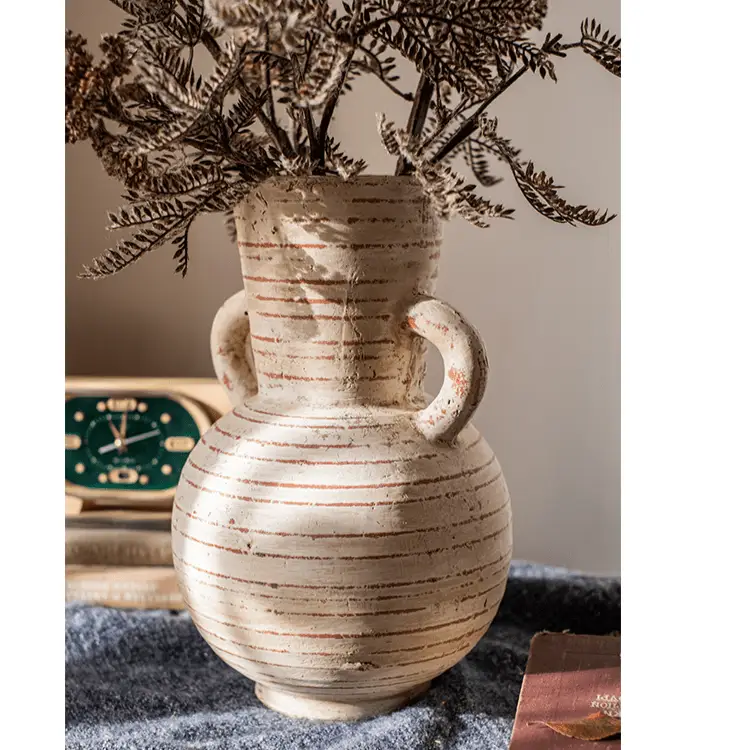 Terracotta Planter Vase with Handles by RusticReach