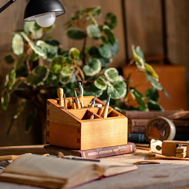 Solid Wood Desktop Organizer Small Organizer by RusticReach