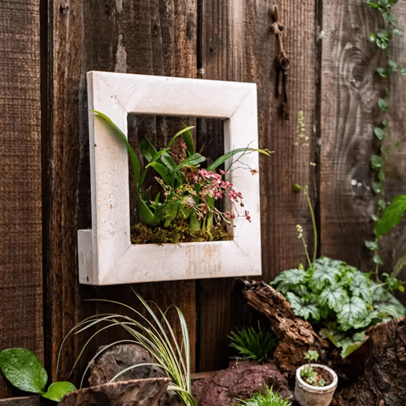 Wood Hanging Floral Frame
