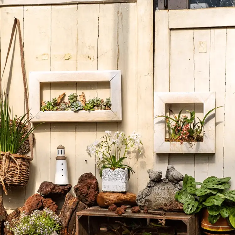 Wood Hanging Floral Frame by RusticReach