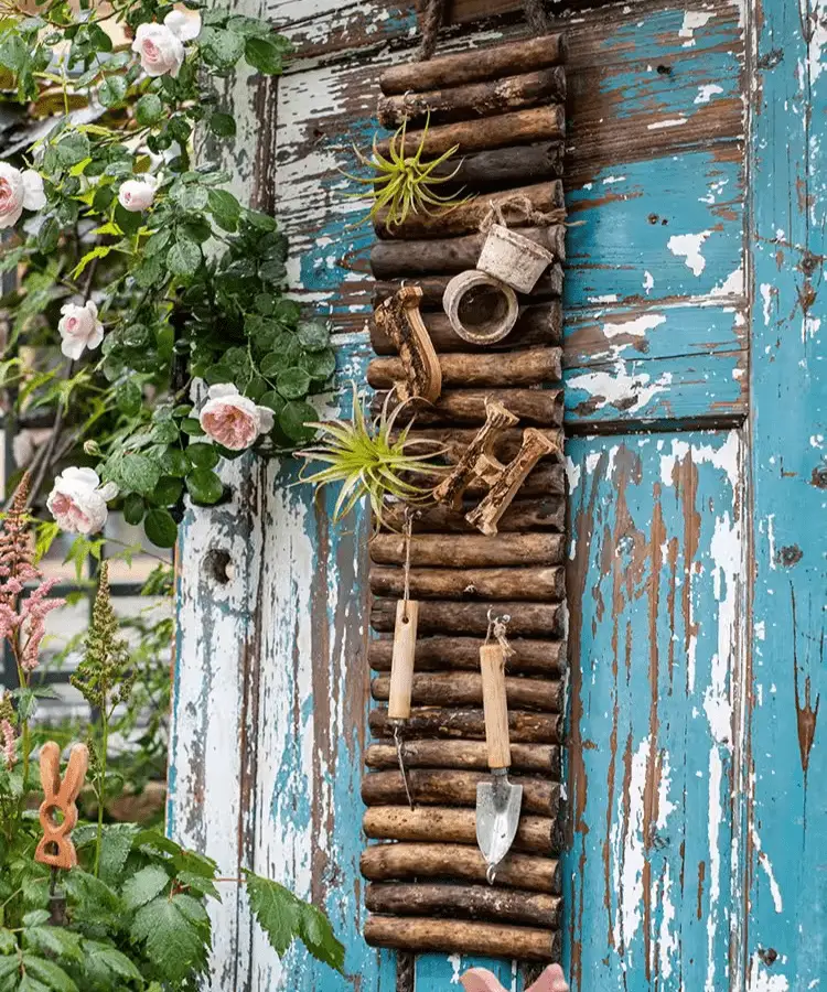 Rustic Wood Ladder Wall Décor Tool Organizer by RusticReach