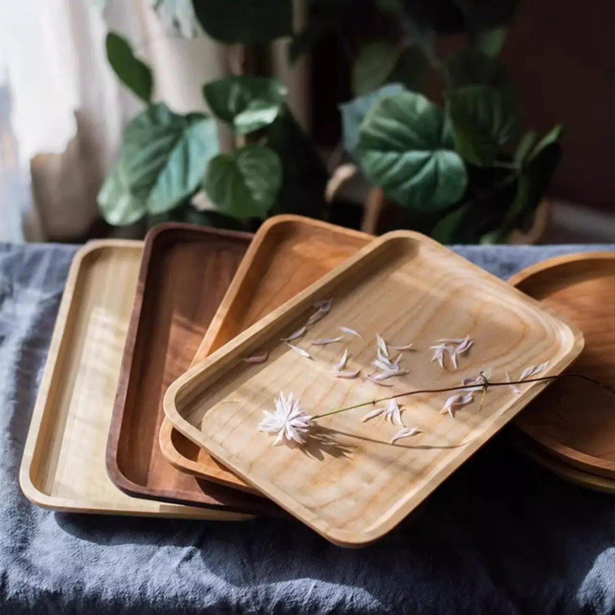 Natural Wood Plate Serving Tray by RusticReach