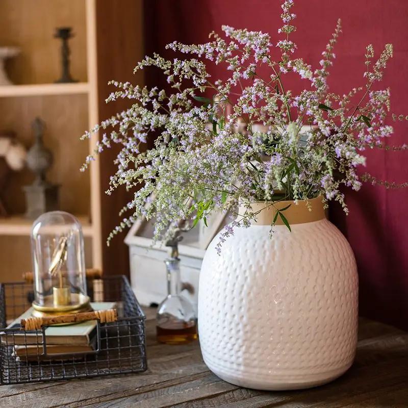 White Flower Vase Glazed Ceramic Vase by RusticReach