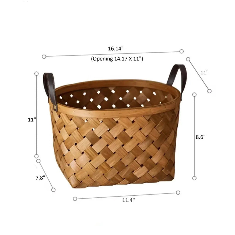 Rustic Handwoven Woodchip Basket by RusticReach