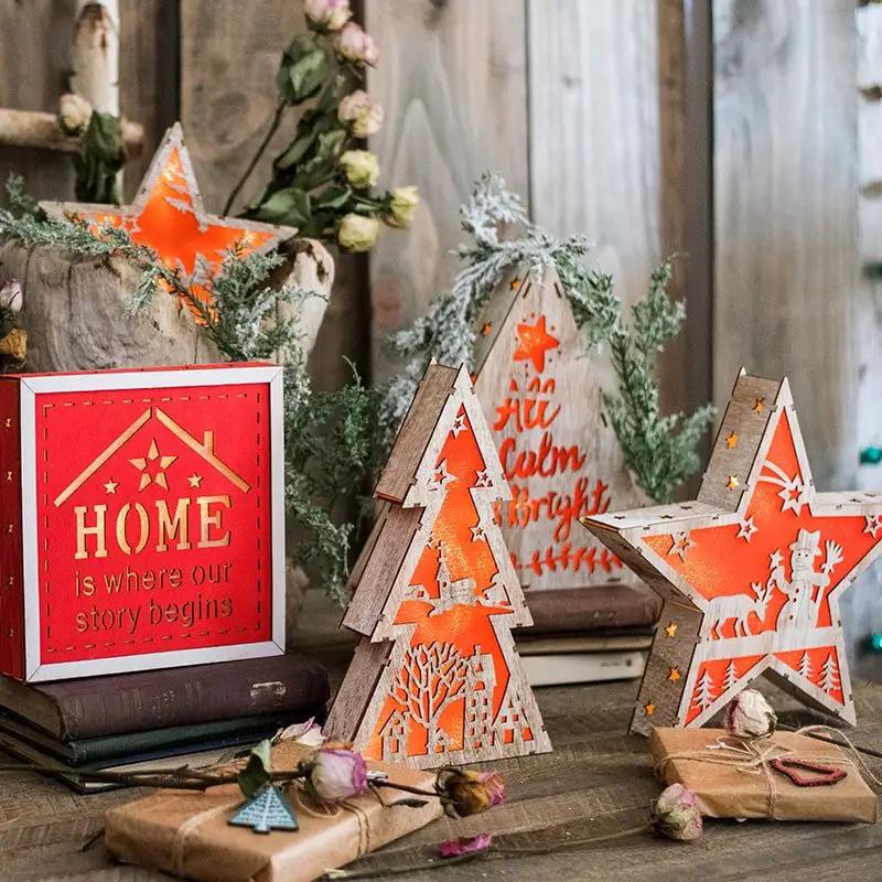 Christmas Decorative Light Box in Red by RusticReach