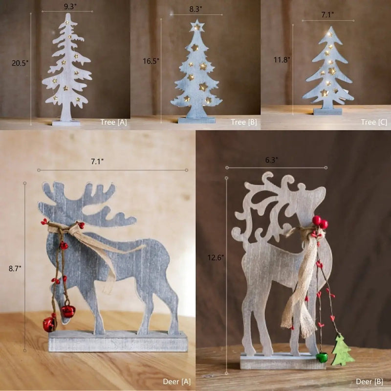 Christmas Desktop Decoration Figurines in Wood by RusticReach