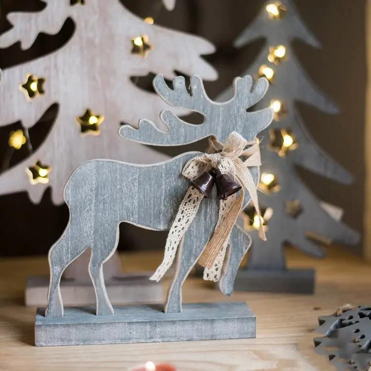 Christmas Desktop Decoration Figurines in Wood by RusticReach