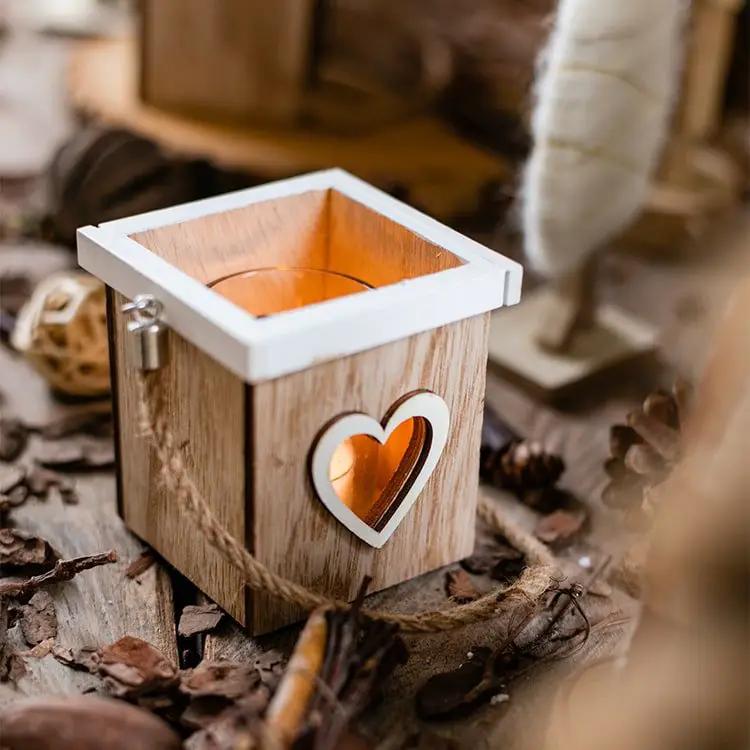 Christmas Tree Wood Box Candle Holder Ornament Randomly Picked by RusticReach