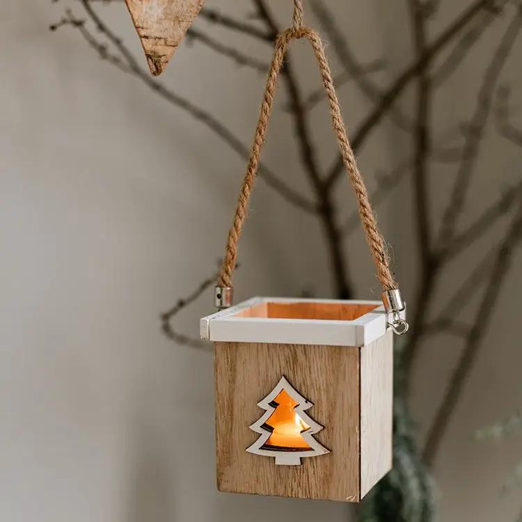 Christmas Tree Wood Box Candle Holder Ornament Randomly Picked by RusticReach