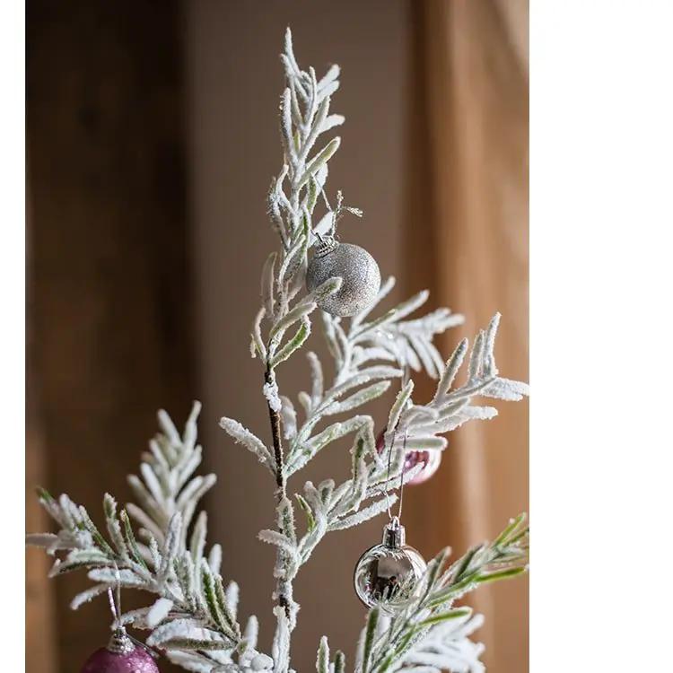 Cedar Fir Tree Snow Flocked Christmas Tree in Paper Wrapped Base by RusticReach