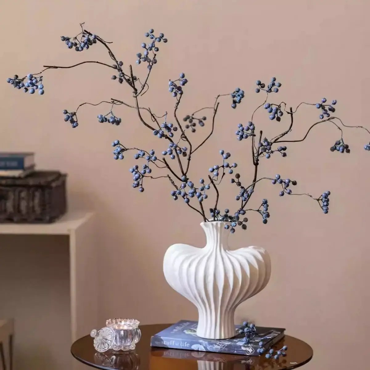 Zen Style Blue Berry Stem 37.5" Tall by RusticReach