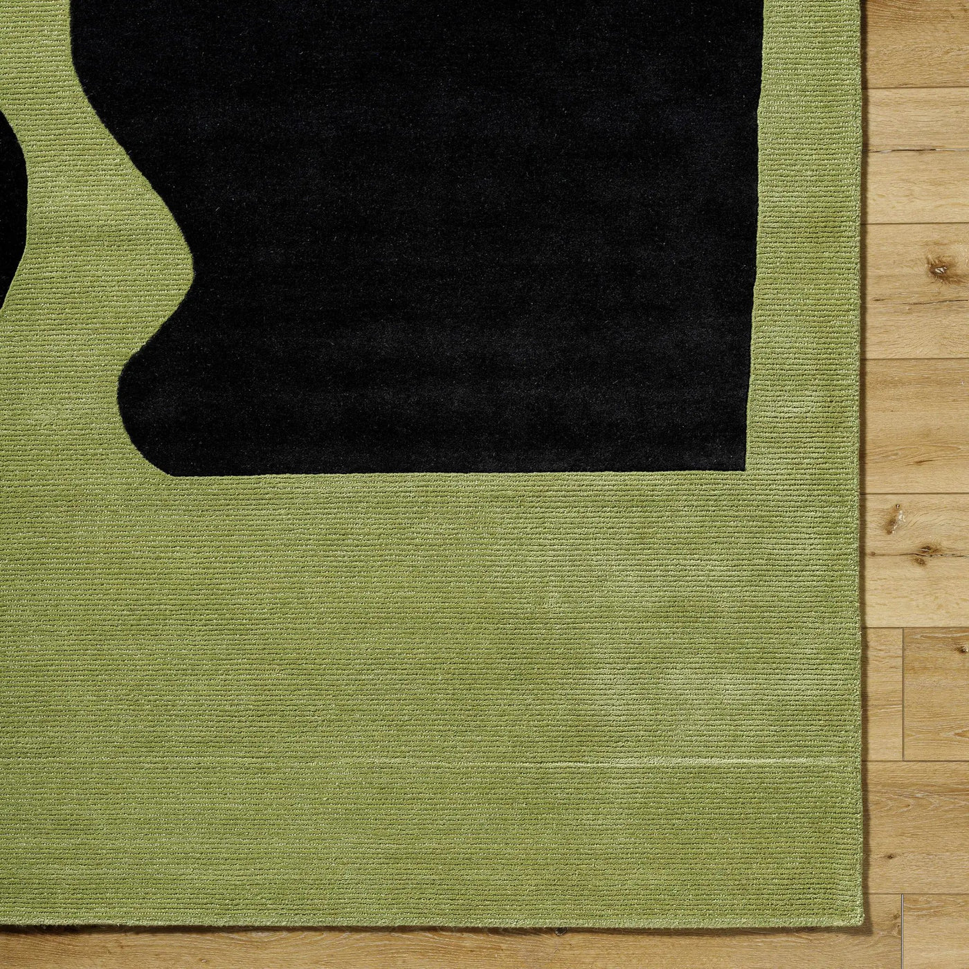 Arvok Olive Green Organic Block Art Deco Wool Handmade Area Rug - Clearance by Boutique Rugs