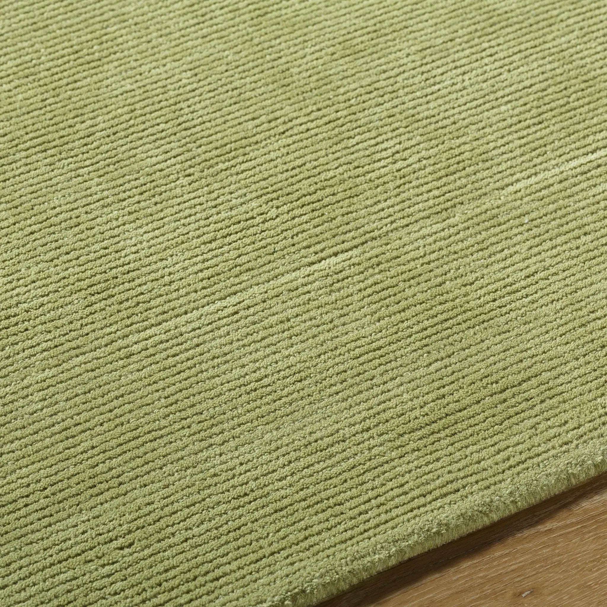 Arvok Olive Green Organic Block Art Deco Wool Handmade Area Rug - Clearance by Boutique Rugs