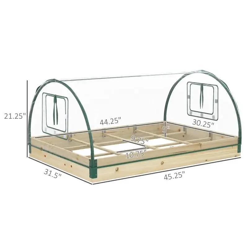 Mini Raised Garden Bed Planter Box Greenhouse Combo with Clear PVC Cover by HomePacific