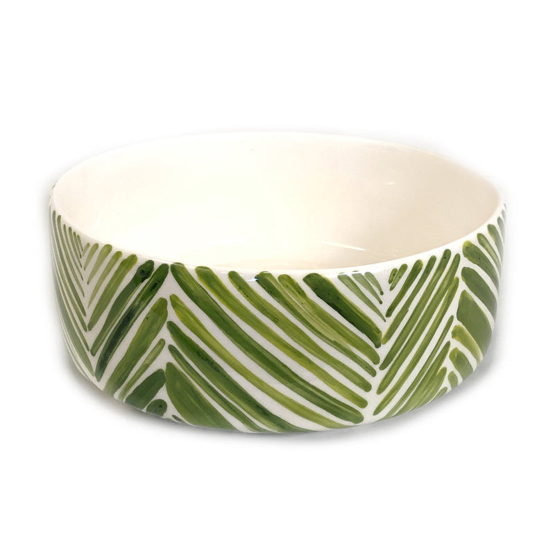 Wide Serving Bowl - Green Palm Leaves, photo 2 of 5